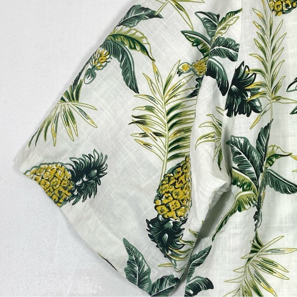 JOGAL Shirt Mens XXL Short Sleeve Button Up Pineapple Tropical Green Palm - Picture 4 of 15